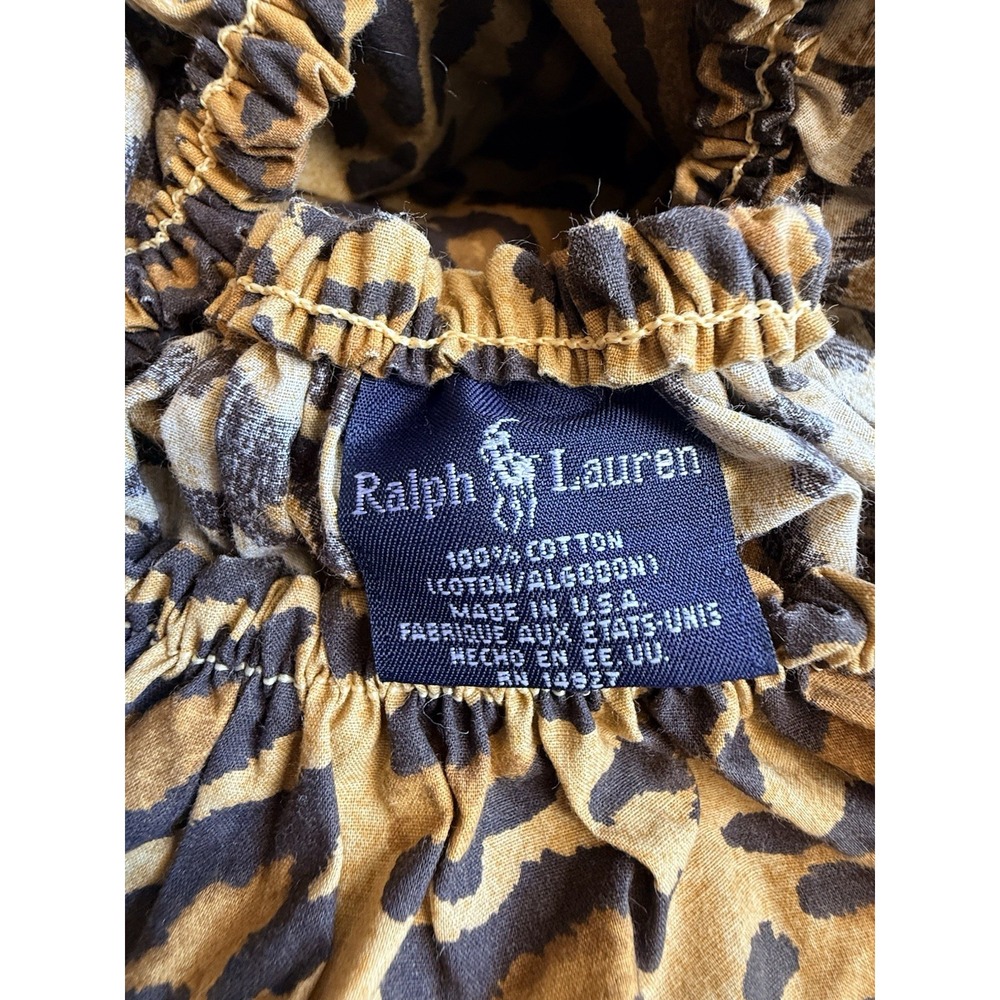 Vintage Ralph Lauren Leopard print Twin Size Bed Fitted Sheet - Picture 3 of 4